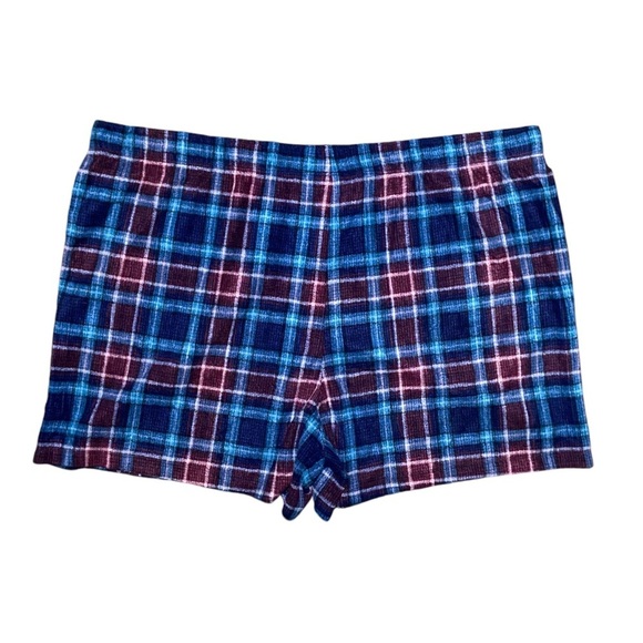 NWT Eddie Bauer Waffle Fleece Plaid Sleep Lounge Shorts Size XXL - Picture 3 of 5